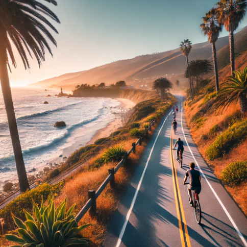캘리포니아 퍼시픽 코스트 하이웨이 자전거길 이미지