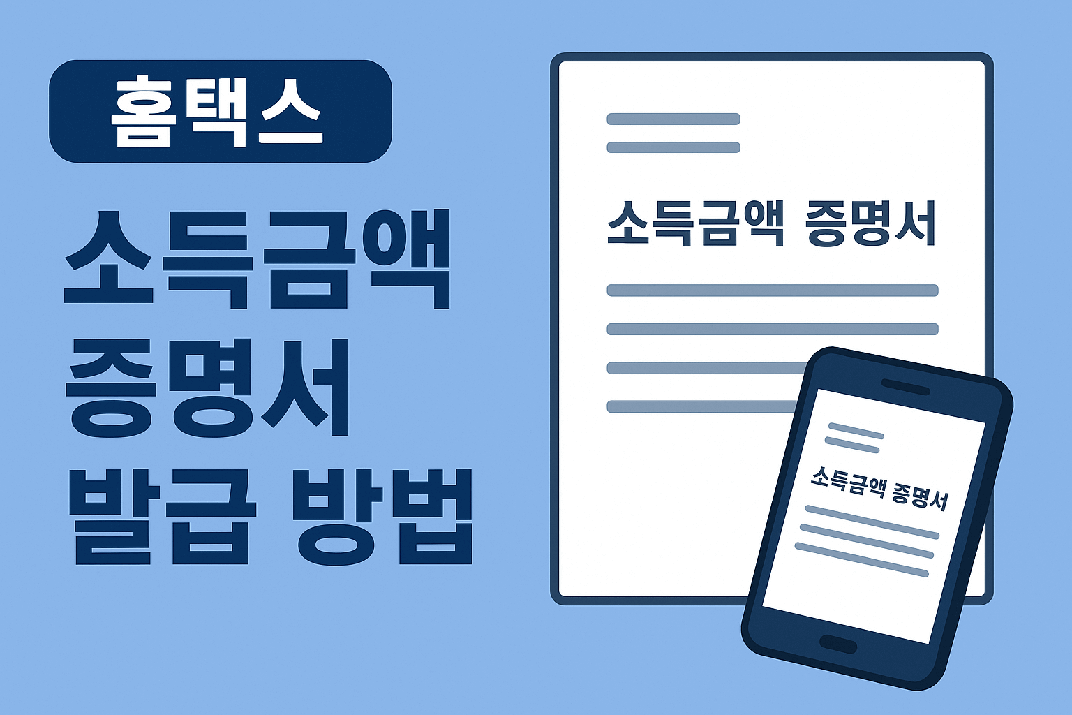 홈택스 소득금액 증명서 발급 방법