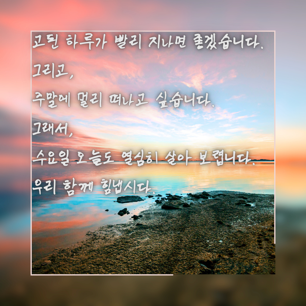 수요일 인사말 문구 이미지 모음