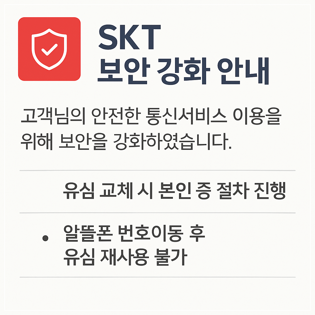 SKT 유심 강화 보안 안내
