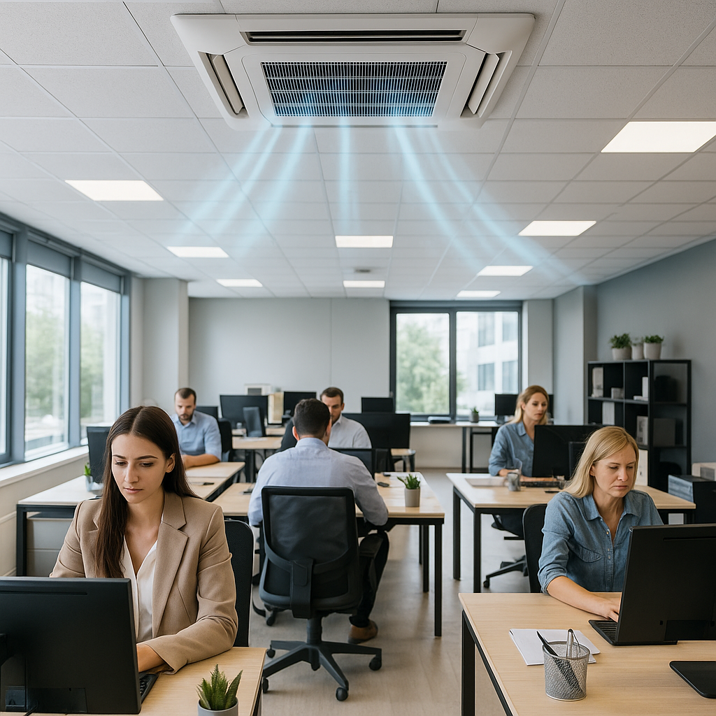 사무실에서 근무 하는 사람들