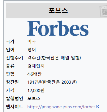 포브스 정보 이미지