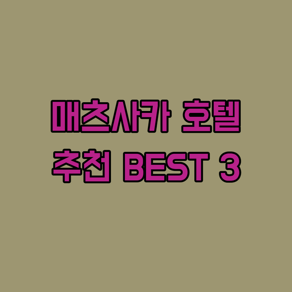 후회 없는 선택 매츠사카 호텔 3곳