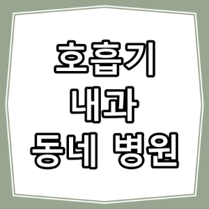 부산시 영도구 대교동 호흡기, 내과 진료 동네 병원