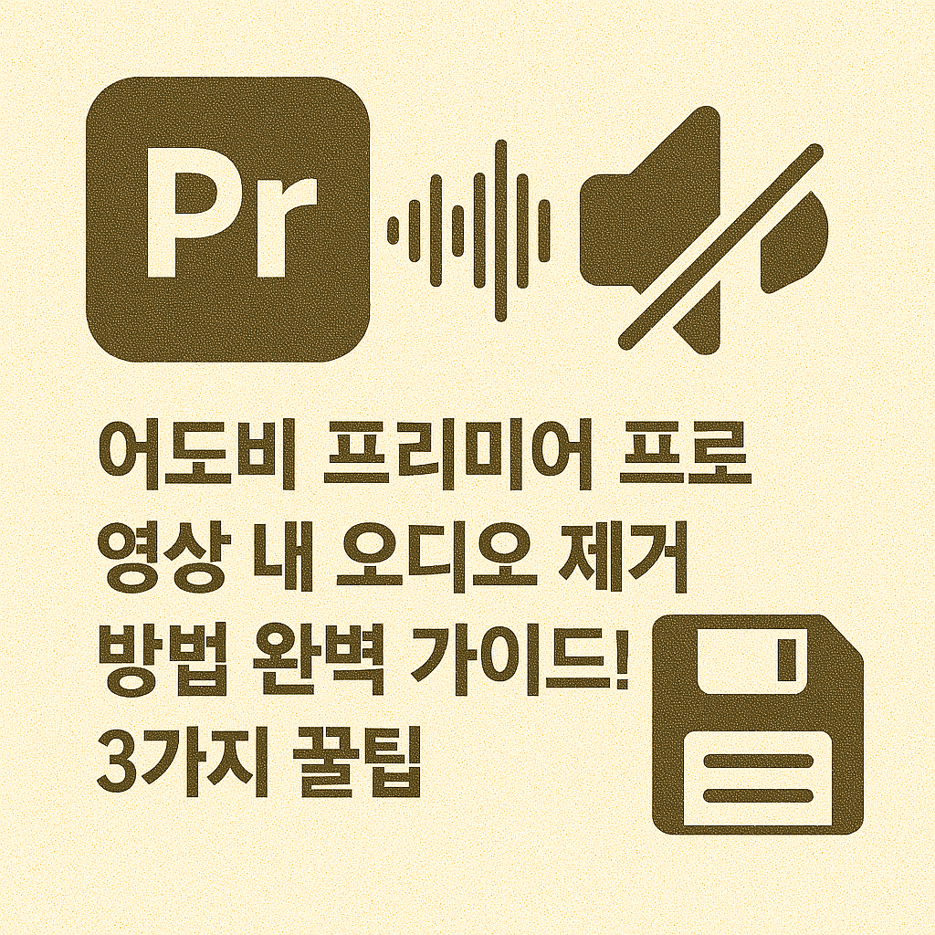 어도비 프리미어 프로 영상 내 오디오 제거 방법 완벽 가이드! 3가지 꿀팁 💾
