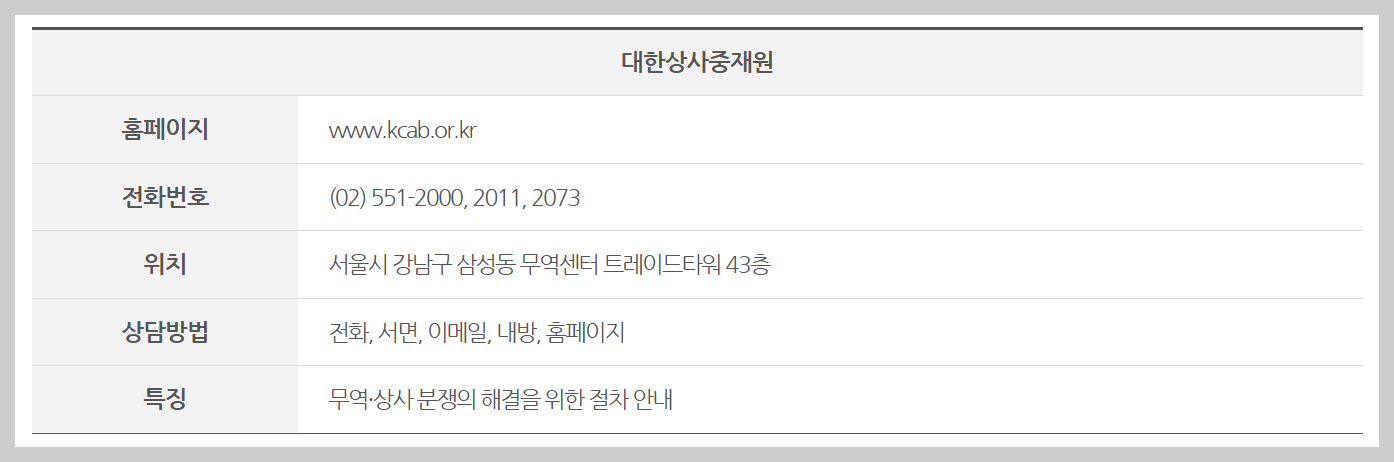 대한상사중재원 무료법률상담