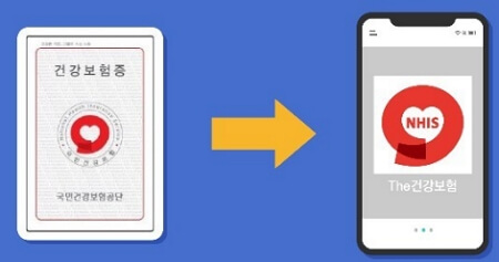 모바일 건강보험증 신청 바로가기