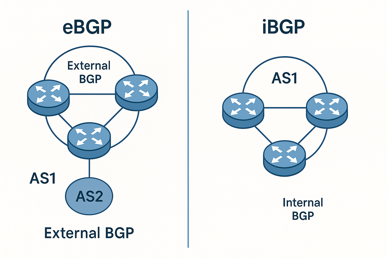 eBGP vs iBGP 네트워크 토폴로지