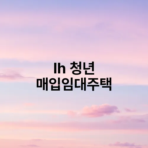 lh 청년 매입임대주택