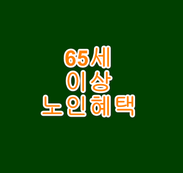 65세이상 노인혜택