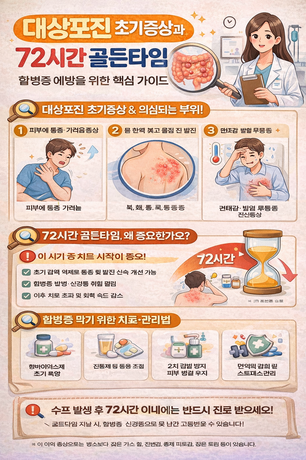 대상포진 초기증상과 72시간 골든타임: 합병증 예방을 위한 핵심 가이드