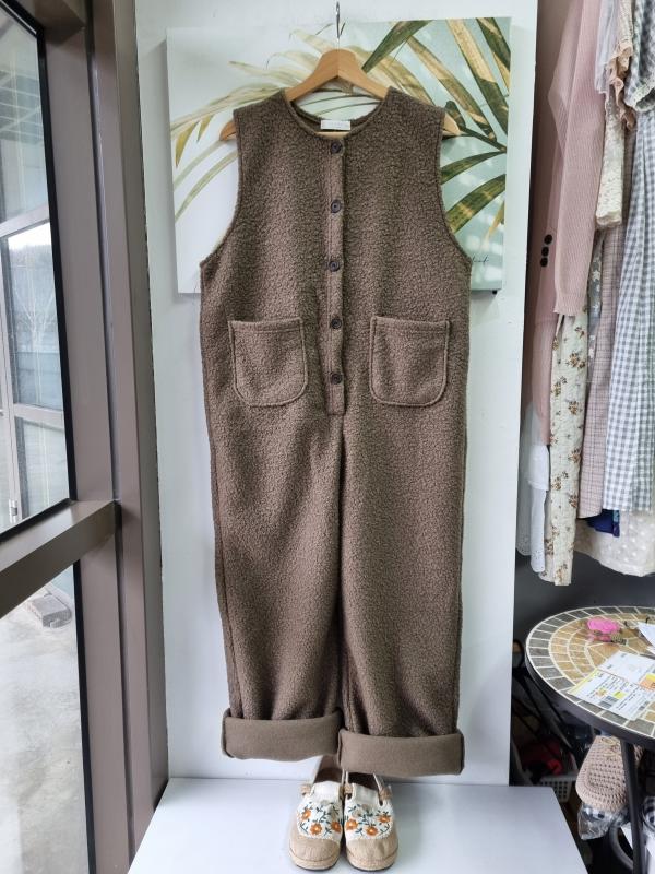 09862 겨울 귀요미 테디 뽀글이멜빵 점프수트