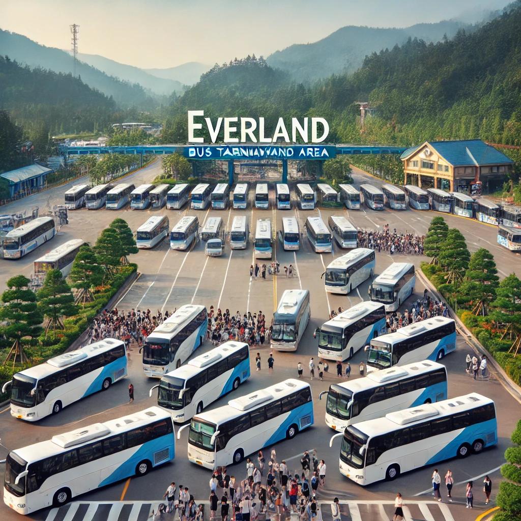에버랜드 단체버스회차장