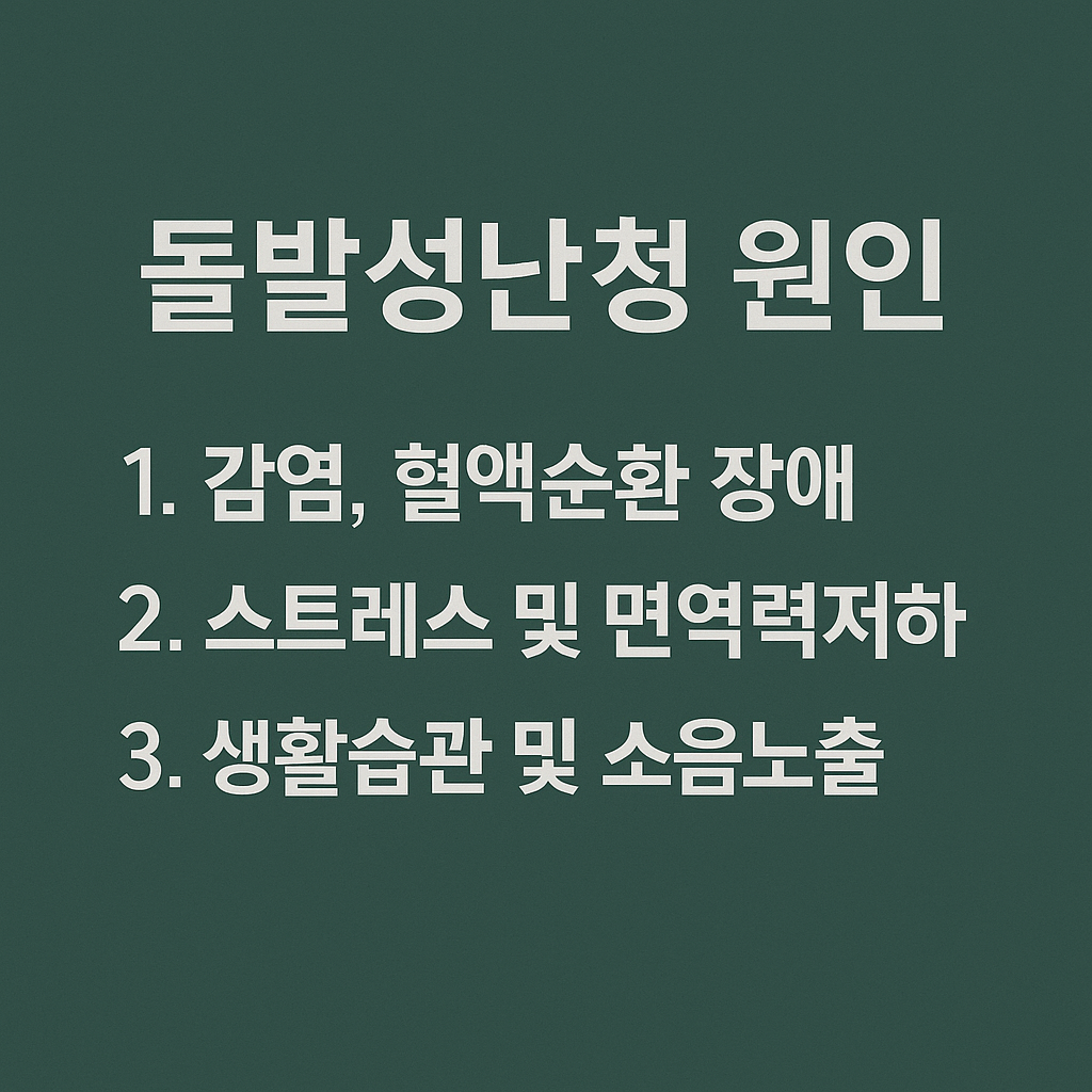 돌발성난청의 원인
