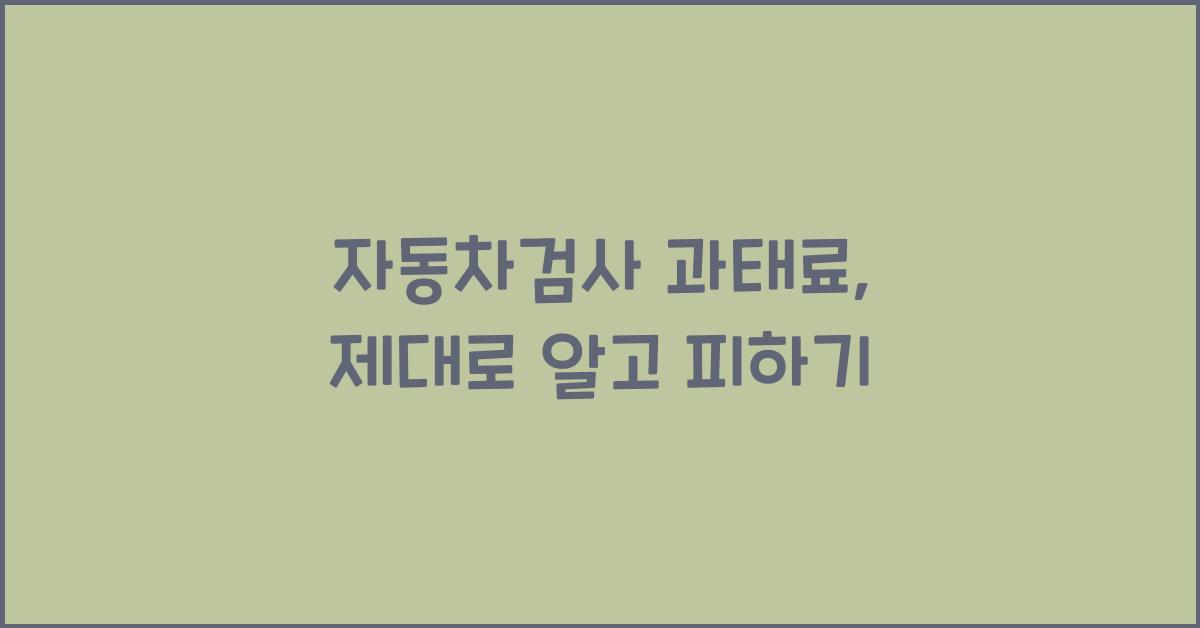 자동차검사 과태료