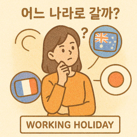 워홀 갈 나라를 고민하는 20대 여성 모습