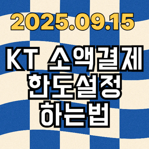 KT 소액결제 한도 설정