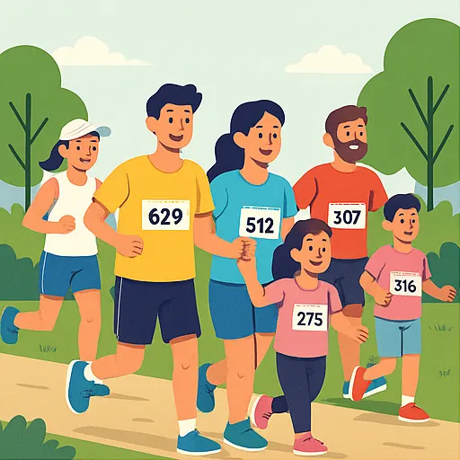 디즈니런 서울 2025 가족 마라톤 장면