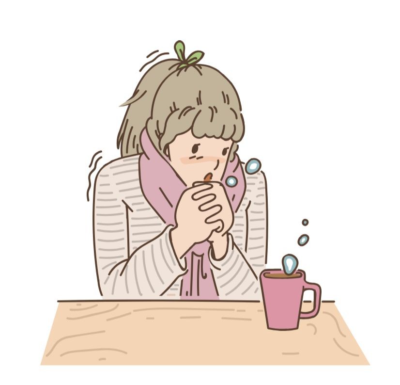 손 시려하는 여자 이미지