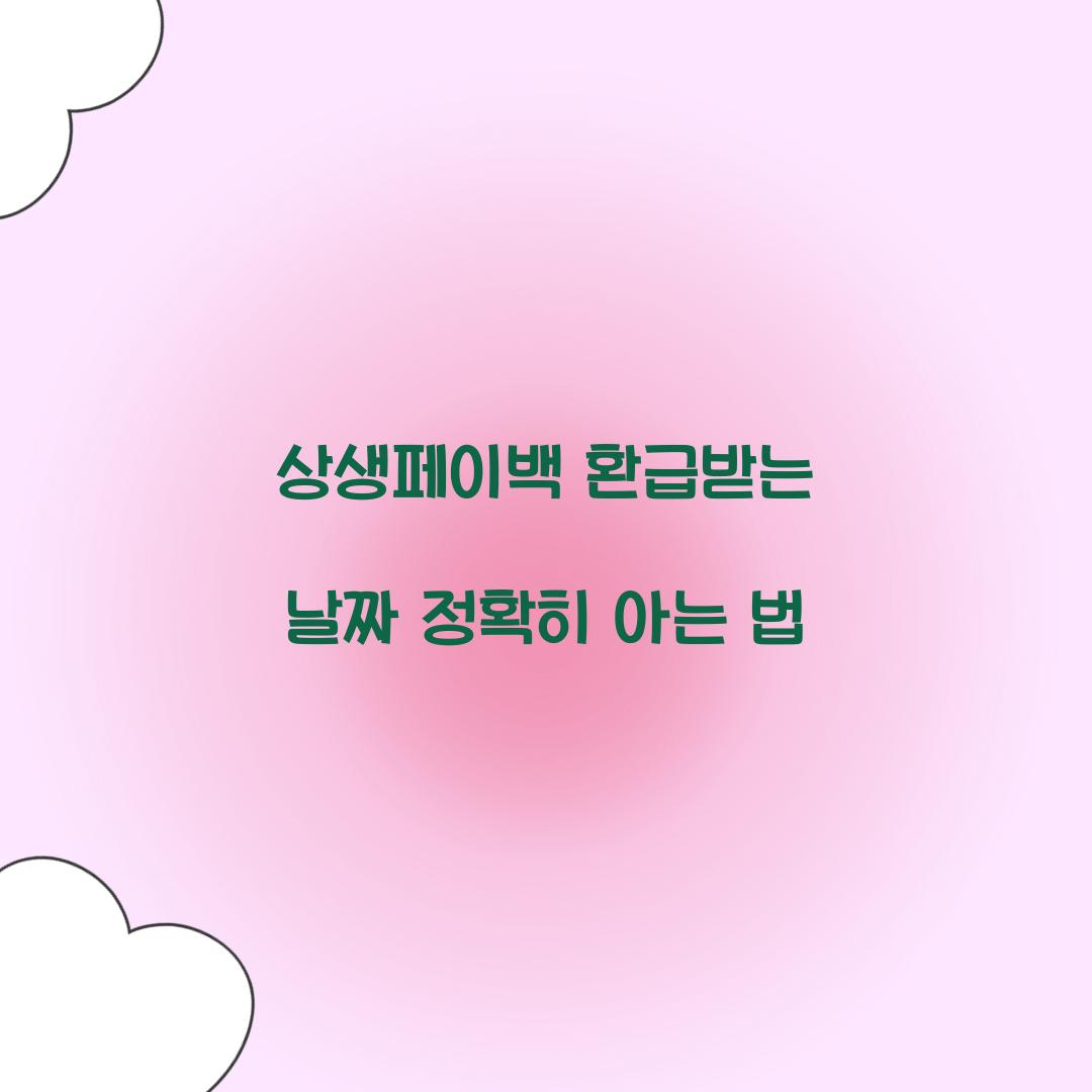 상생페이백 환급받는 날짜 정확히 아는 법