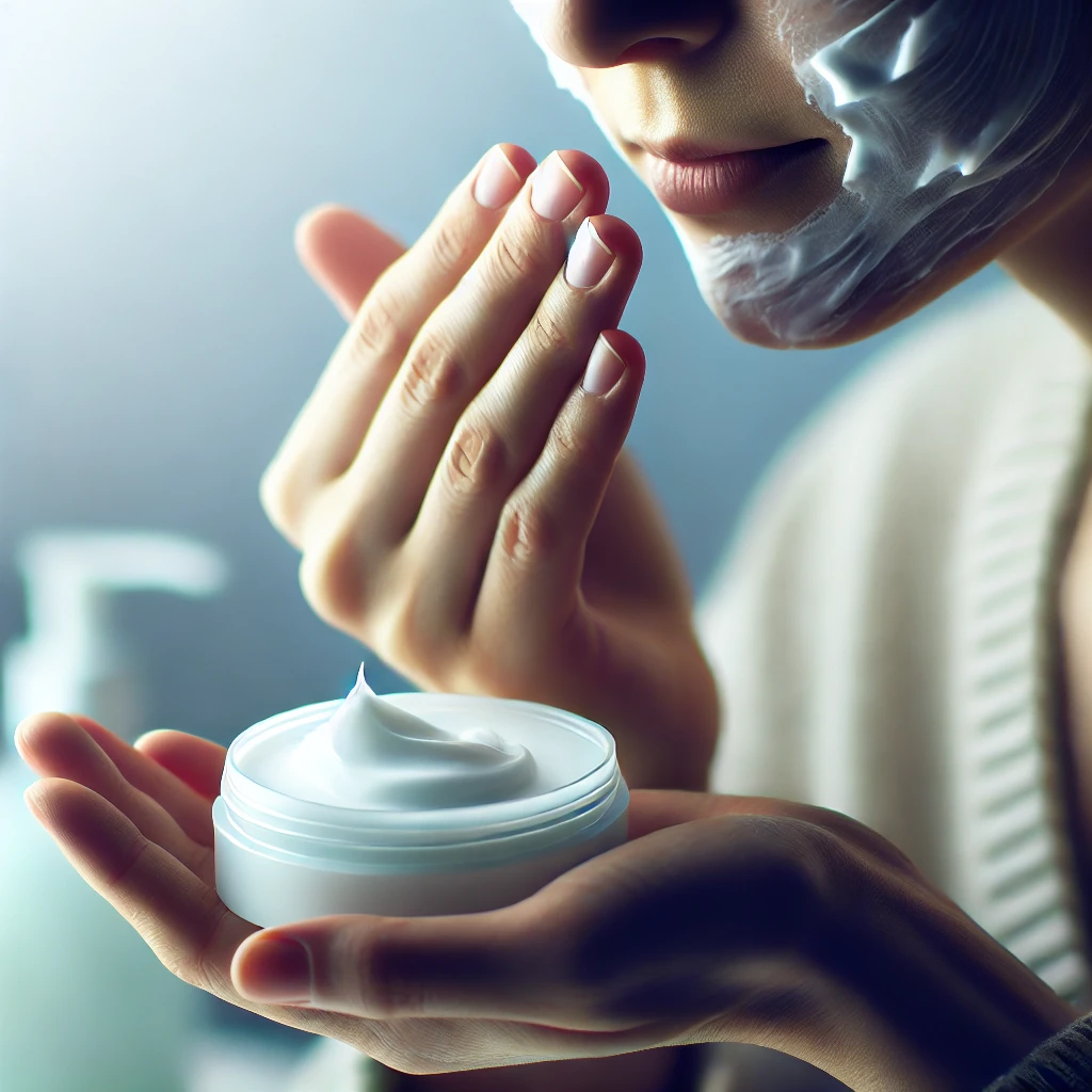 피부 장벽 복구를 위해 저자극 클렌저로 얼굴을 세안하는 사람