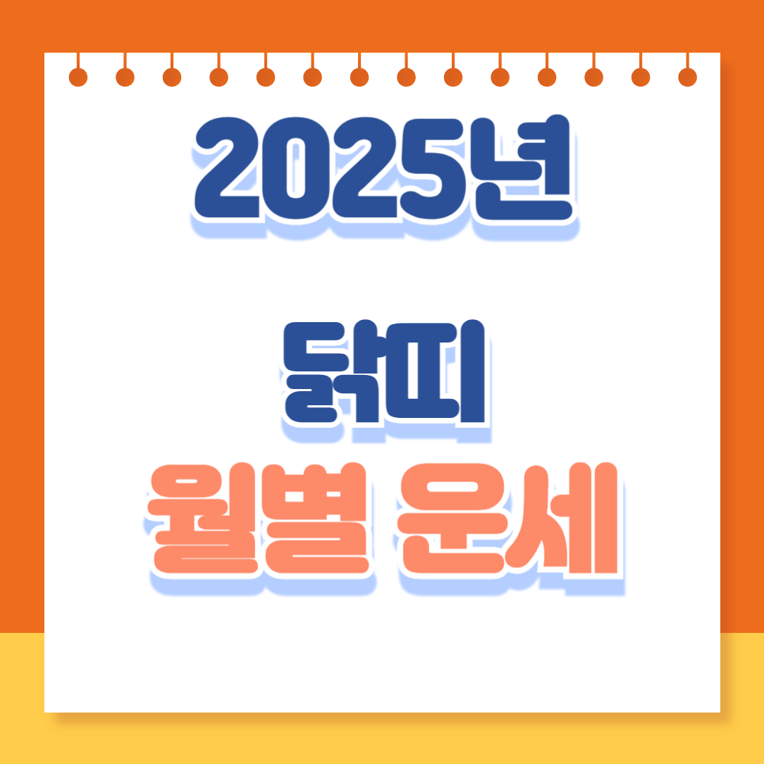 2025년 닭띠 월별 운세 정리