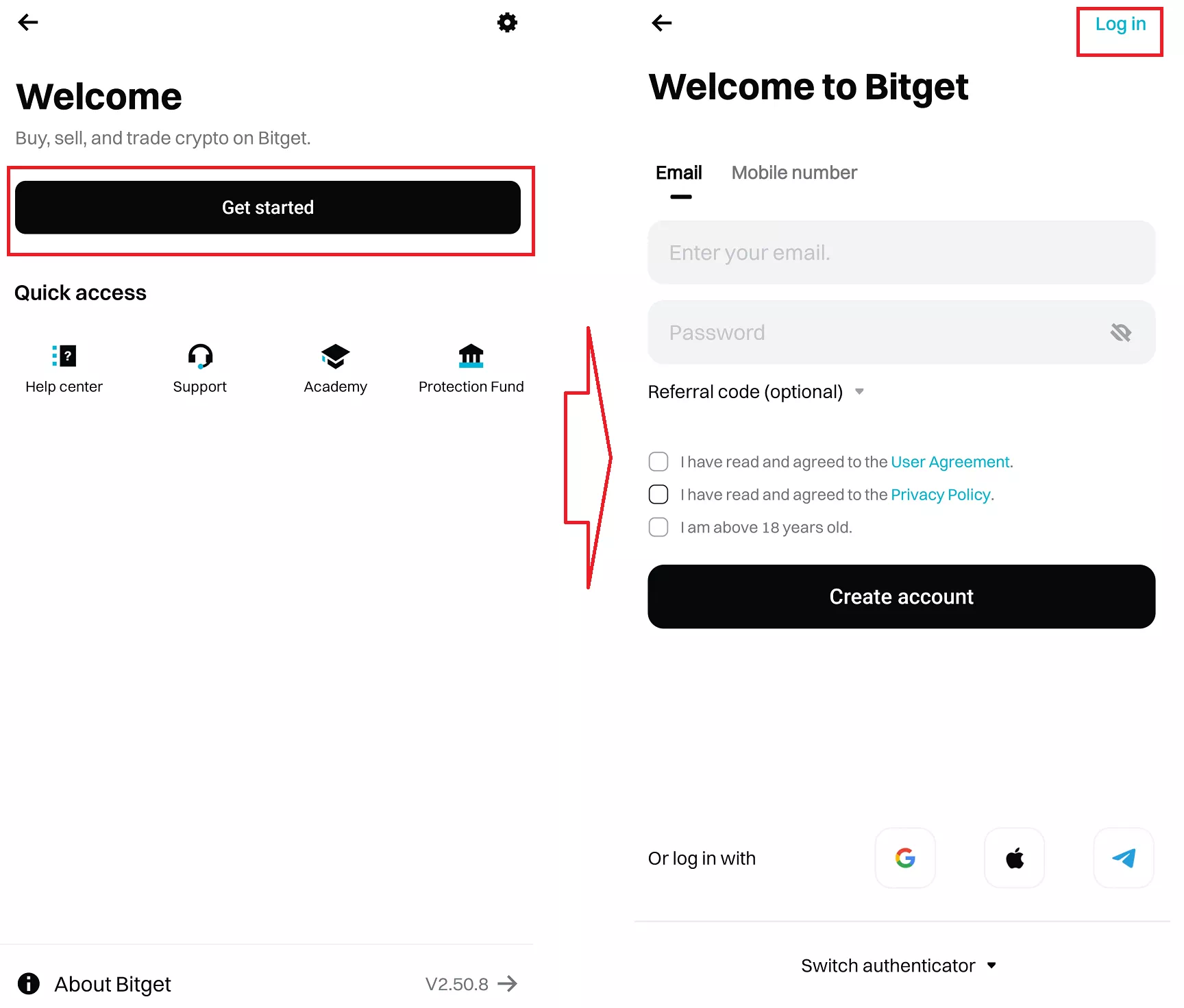 비트겟 앱 접속-3
