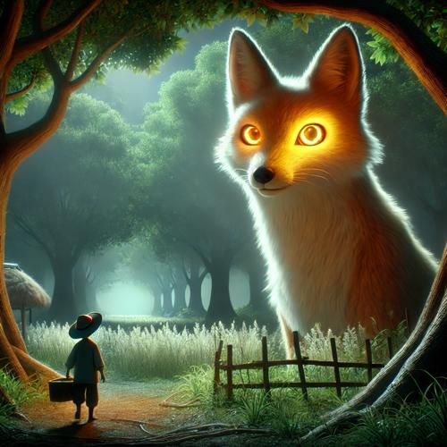산속에서 만난 신비한 여우