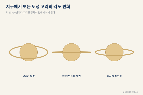 2025년 토성 고리가 '사라졌던' 이유, 종이 원반으로 보는 고리의 두께와 성분