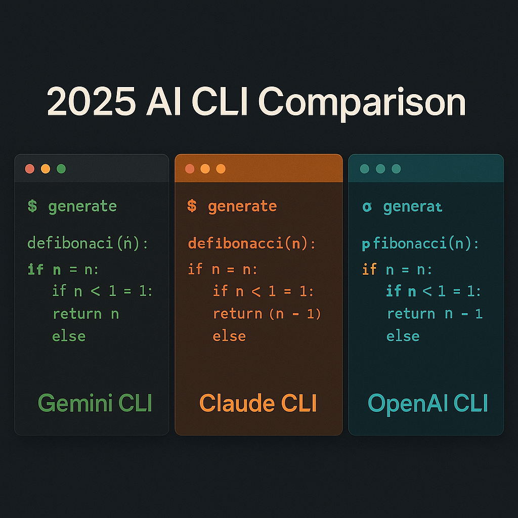 2025년 AI CLI 도구 비교 - Gemini CLI vs Claude CLI vs OpenAI CLI 종합 가이드