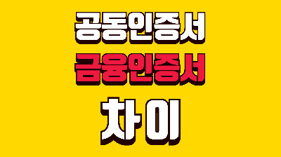 공동인증서 금융인증서 차이