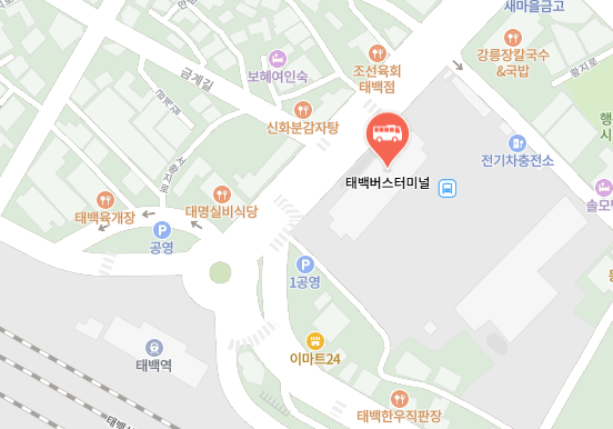 태백버스터미널 위치