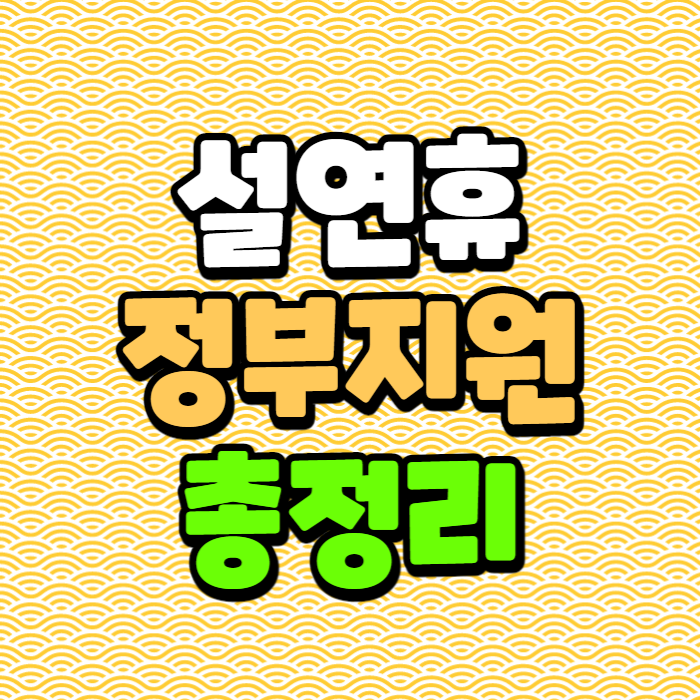 설연휴정부지원총정리