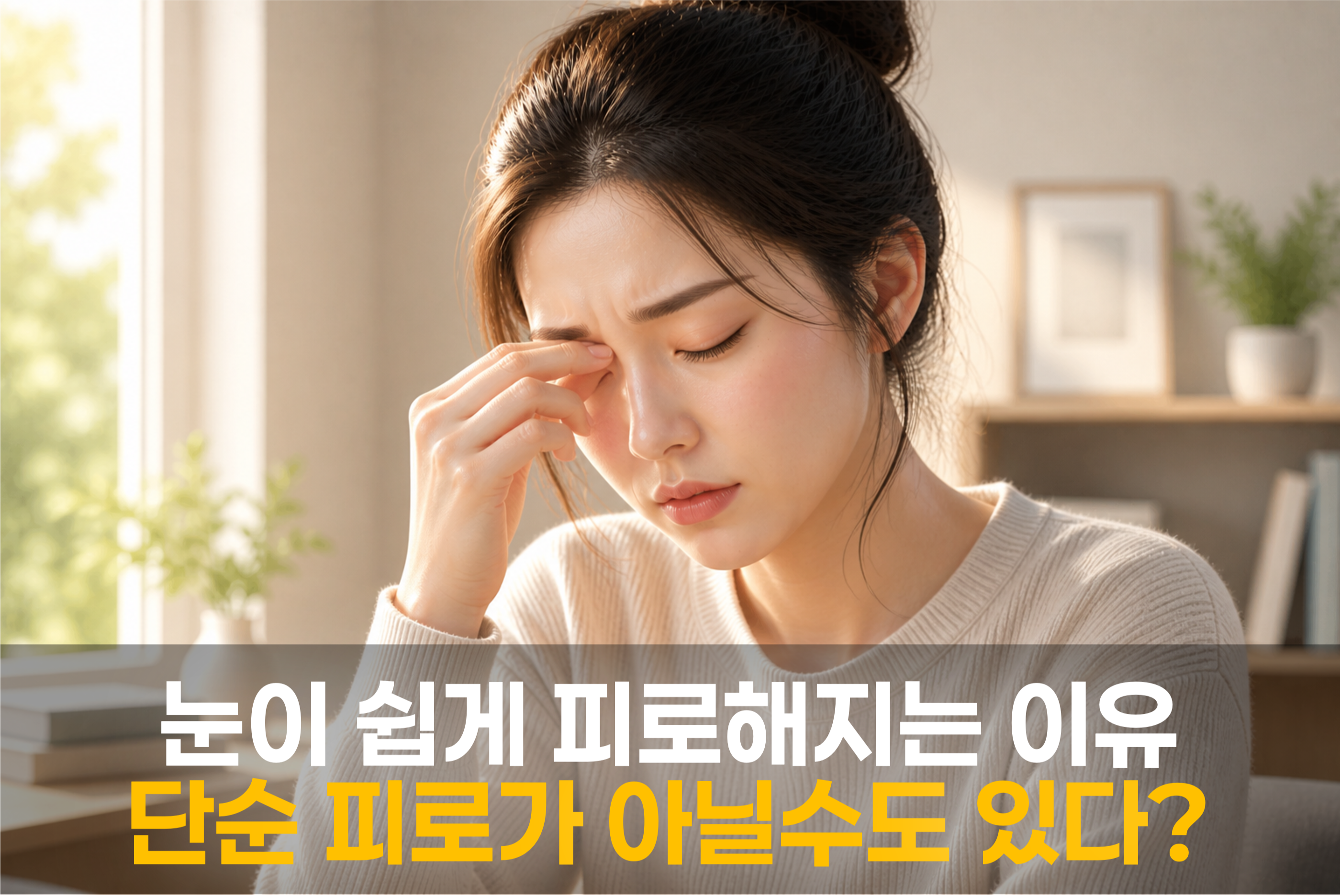 눈이 피로해진 사람을 표현한 그림