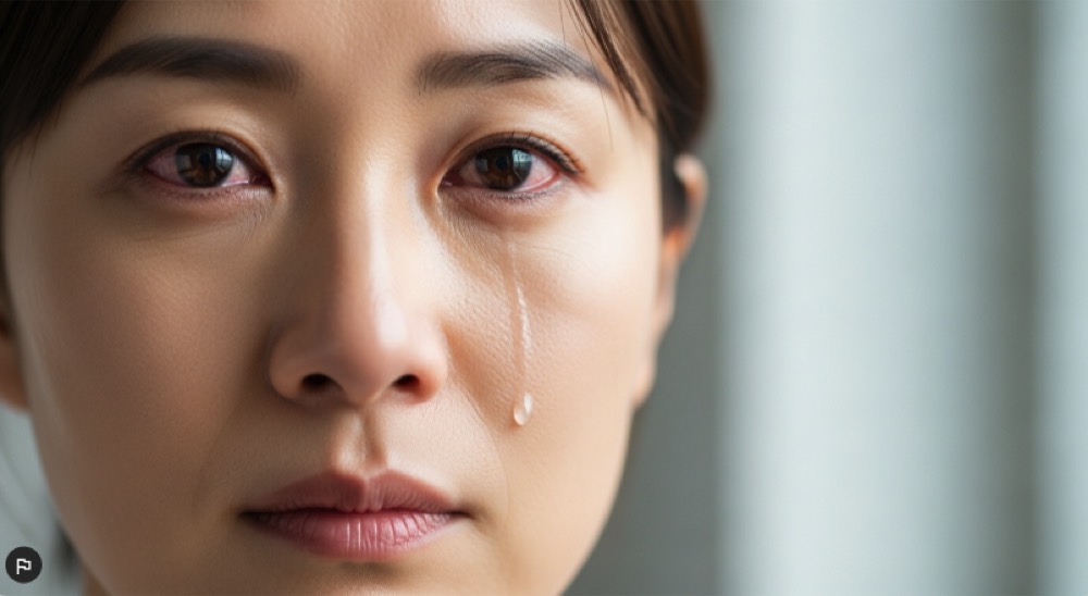 눈물이 계속 흐르는 자극 반응으로 불편한 상태