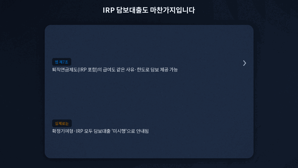 IRP 담보대출 확정기여형 시행 여부