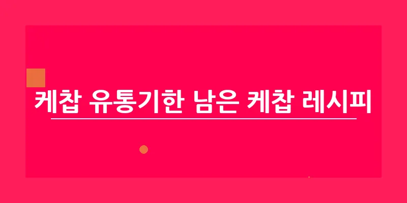 케찹 유통기한 남은 케찹 레시피_15