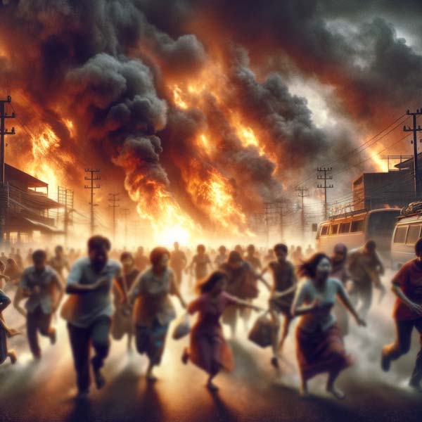 불나서 불에서 도망치는 꿈 의미와 해몽