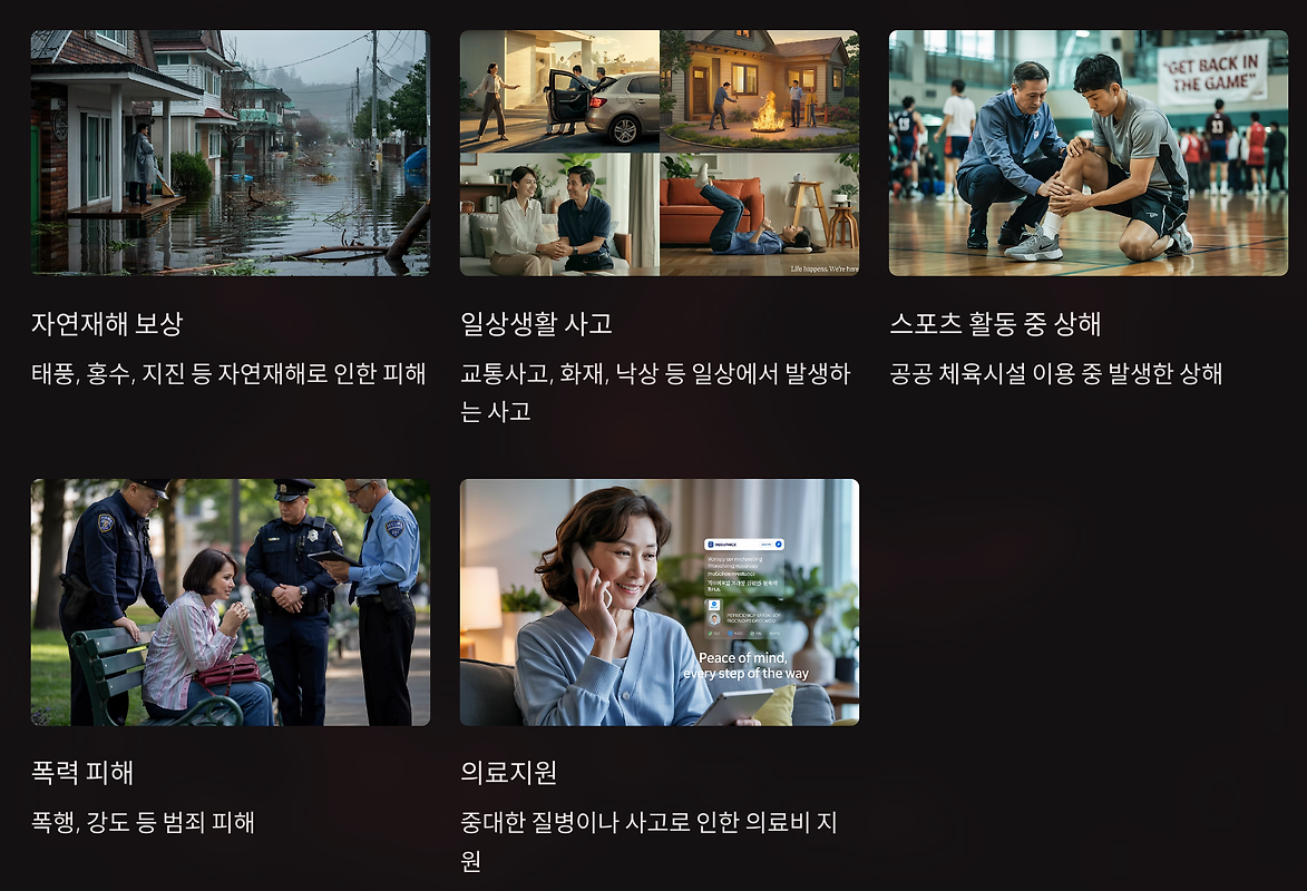 시민 안전 보험의 보장 내용