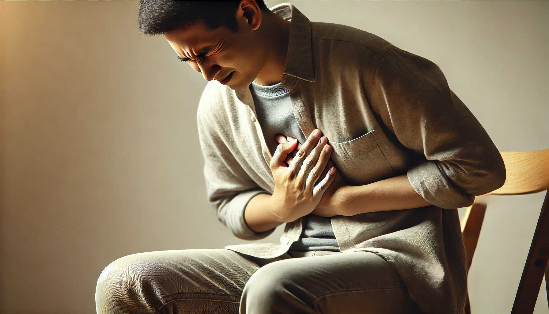 식도염으로 속이 쓰린 남자