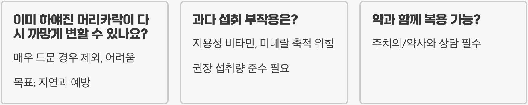 흰머리 영양제, 언제부터 먹어야 효과 볼 수 있을까?