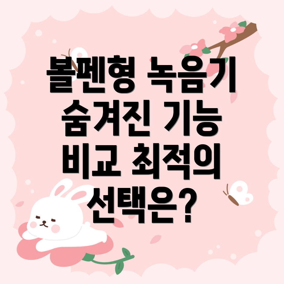 머레이볼펜형녹음기숨겨진기능과비교분석당신에게맞는최적의선택은