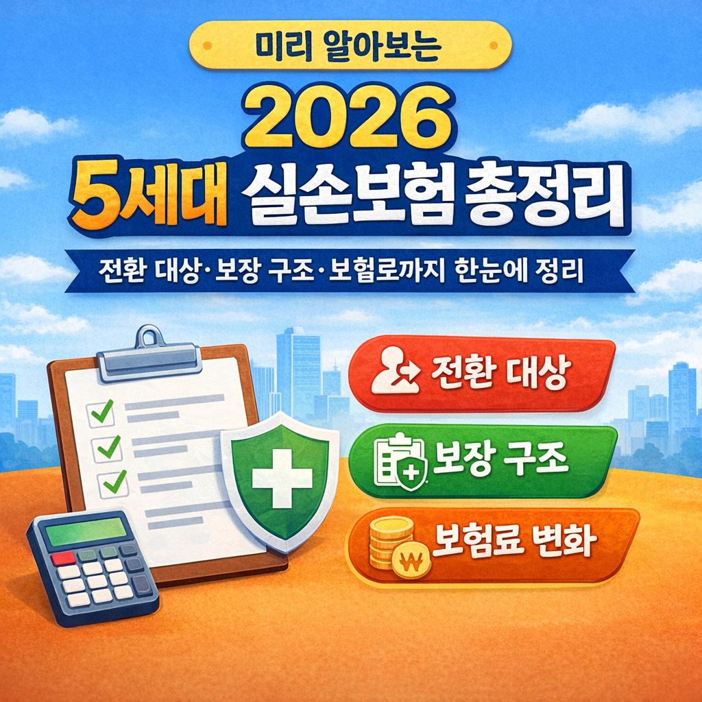 2026 5세대 실손보험 총정리 &ndash; 전환 대상&middot;보장 구조&middot;보험료까지 한눈에 정리