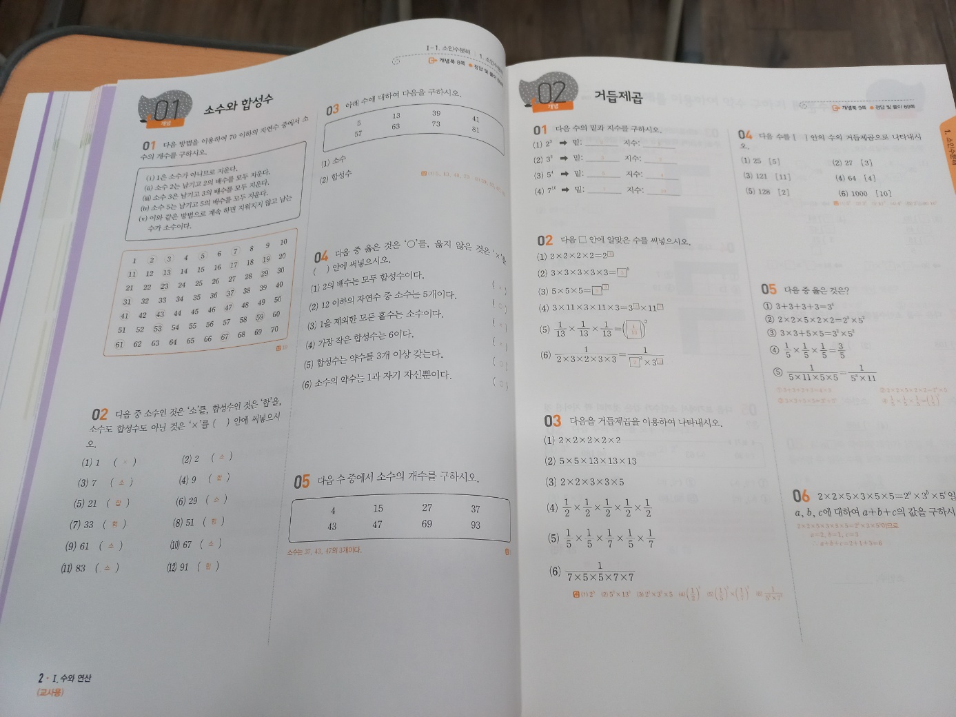 개념쎈 중학수학 1-1 11