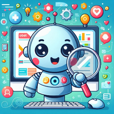 화면에는 그래프와 분석 도구들이 보이며, 주변에는 하트, 전구, 기어 등의 장식 요소가 있음.
전체적으로 친근하고 유저 친화적인 데이터 분석 테마를 강조.