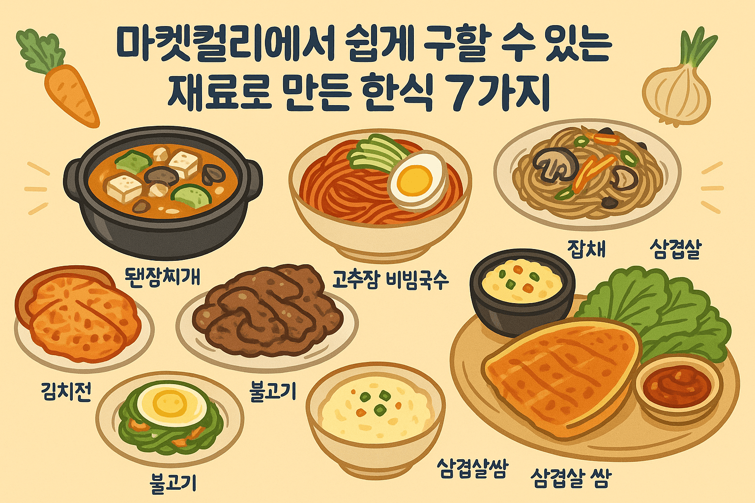 마켓컬리에서 쉽게 구할 수 있는 재료로 만든 한식 7가지