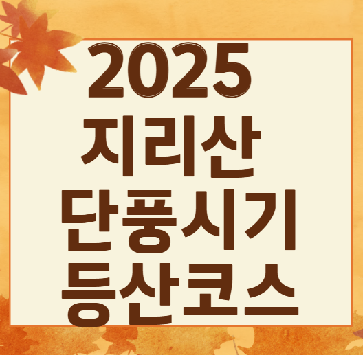 2025 지리산 단풍 절정 시기 & 실시간 현황 + 인기 등산코스 총정리