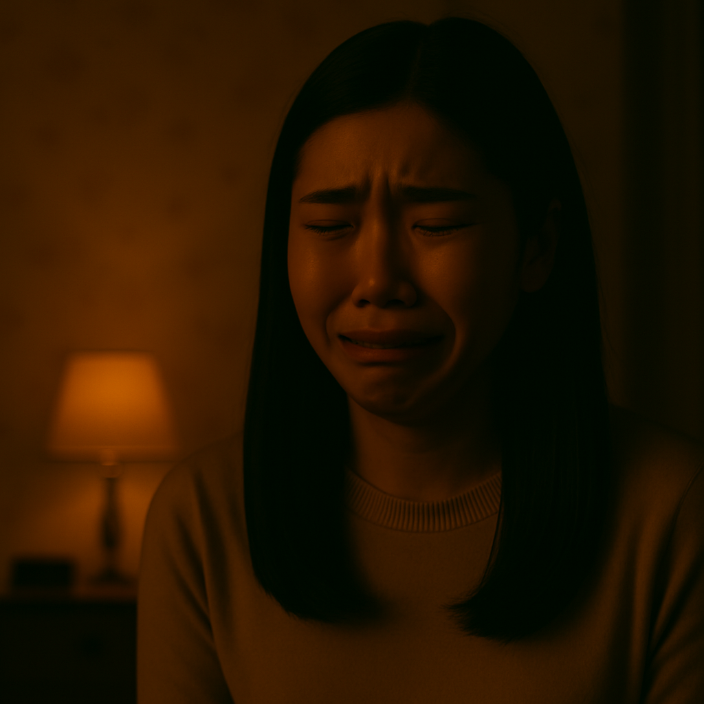 조명으로 인물 감정을 표현하는 영화 장면 구성