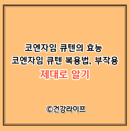 코엔자임 큐텐의 효능&#44; 코엔자임 큐텐 복용법&#44; 부작용