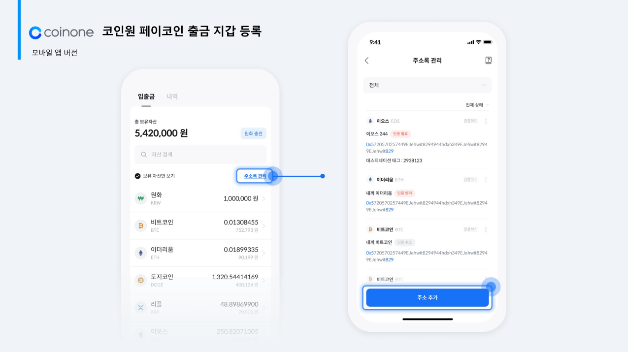 코인원 페이코인 출금 지갑 등록